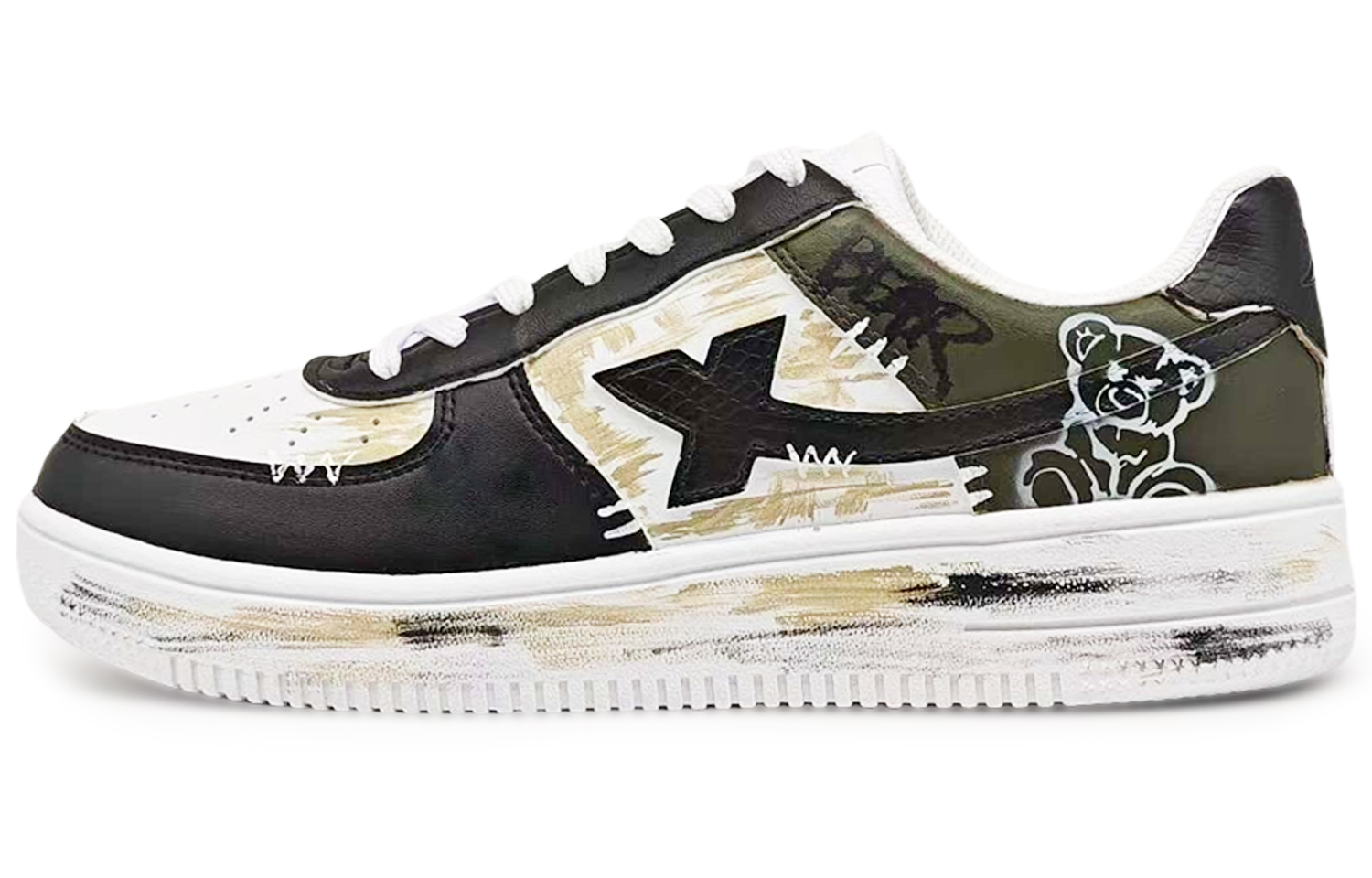 

XTEP Кроссовки Air Force One Coverage с низким верхом для скейтборда, устойчивые к истиранию и скольжению, мужские, черно-белые