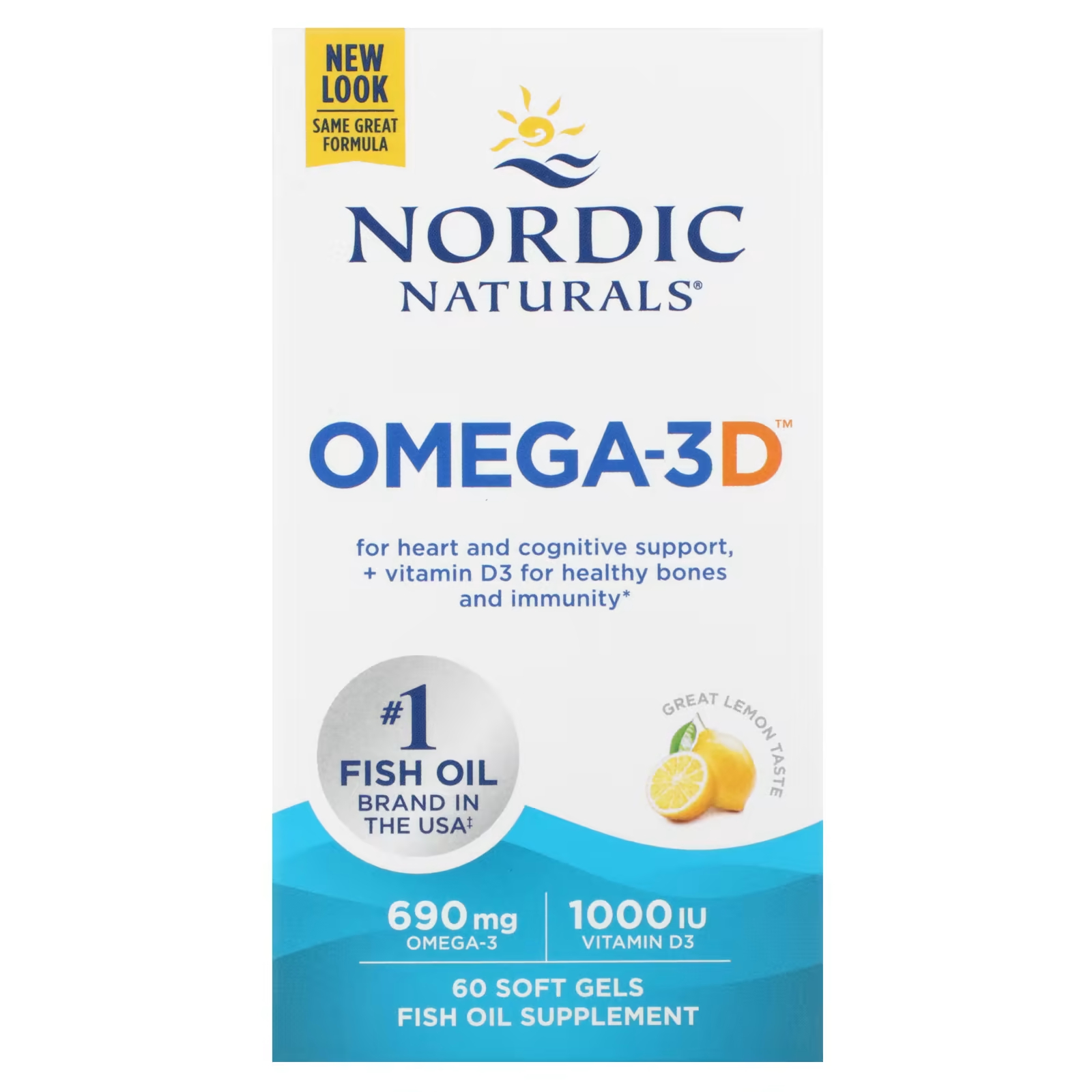 

Nordic Naturals Omega-3D Lemon 60 мягких гелей