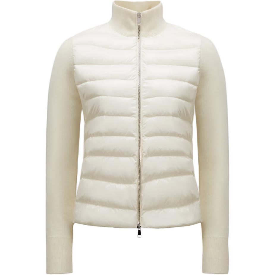 

Moncler Стеганый утепленный кардиган с логотипом, White