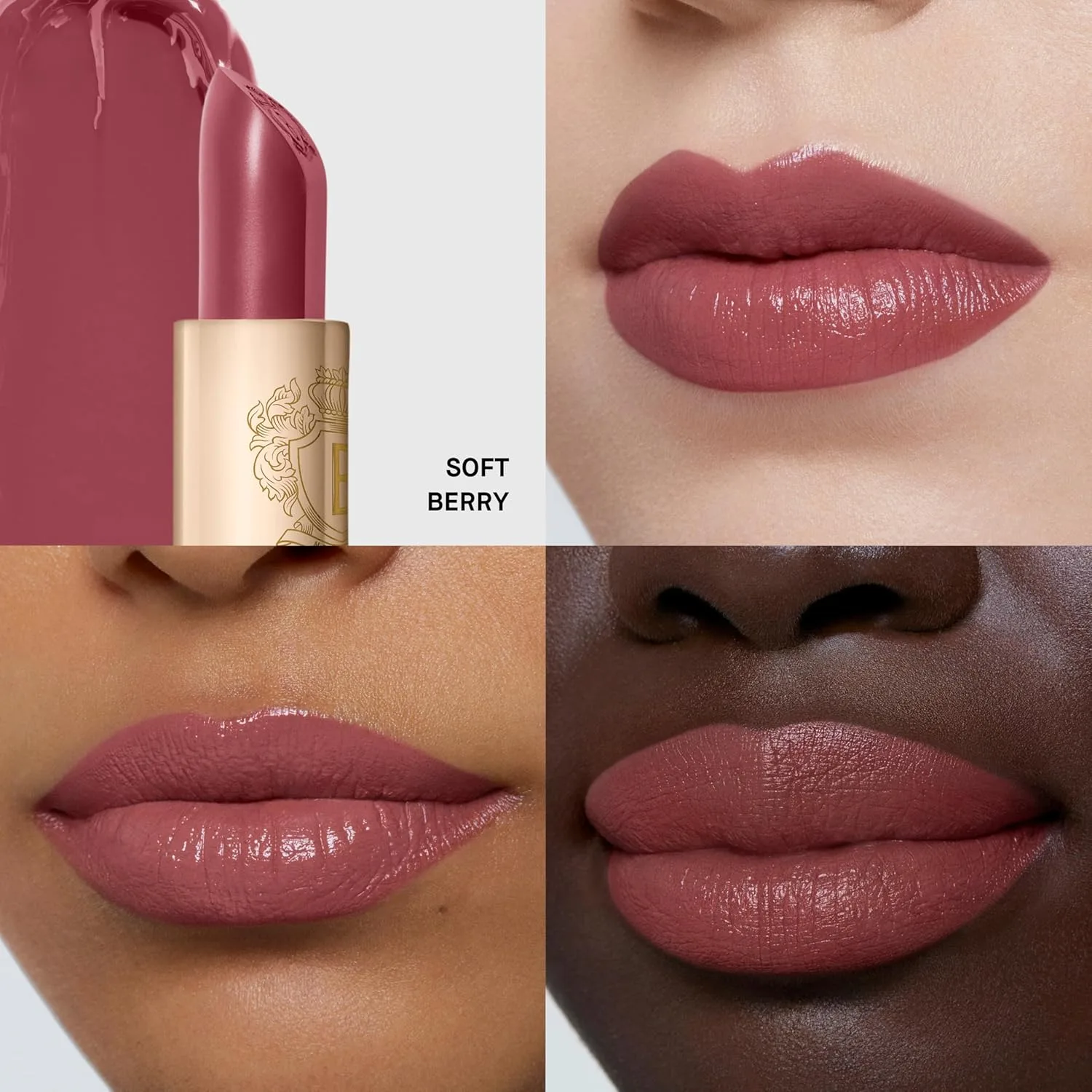 Помада Bobbi Brown Luxe | Яркая, ухаживающая за кожей помада для насыщенного сатинового финиша | Масло ромашки и воск из цветков жасмина, 0,12 унции, 07 Soft Berry (Neutral rose berry) — фото 2