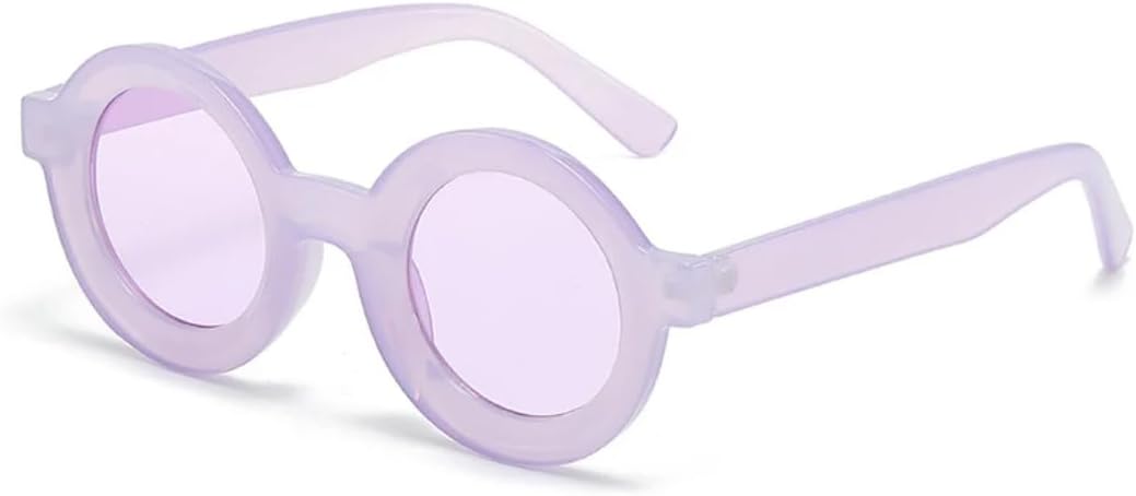 

Солнцезащитные очки для мужчин и женщин - защита UV400 - круглая оправа в стиле панк, оранжевый градиент, для занятий спортом на открытом воздухе и вождения DSVIGF, Purple Purple