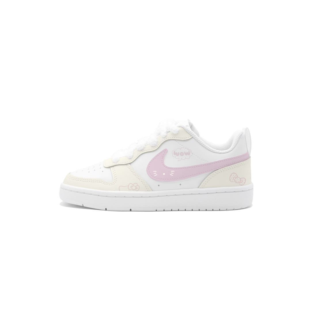 

Nike Кроссовки для скейтбординга Court Borough Katy Pink Cushioning, износостойкие, низкие, детские, розовые, унисекс