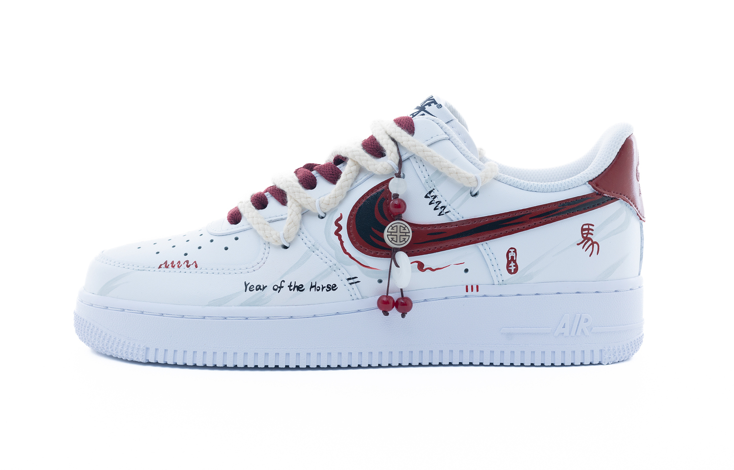 

Nike Air Force 1 Auspicious Horse синтетическая кожа устойчивые к истиранию низкие кроссовки для скейтбординга мужские белые