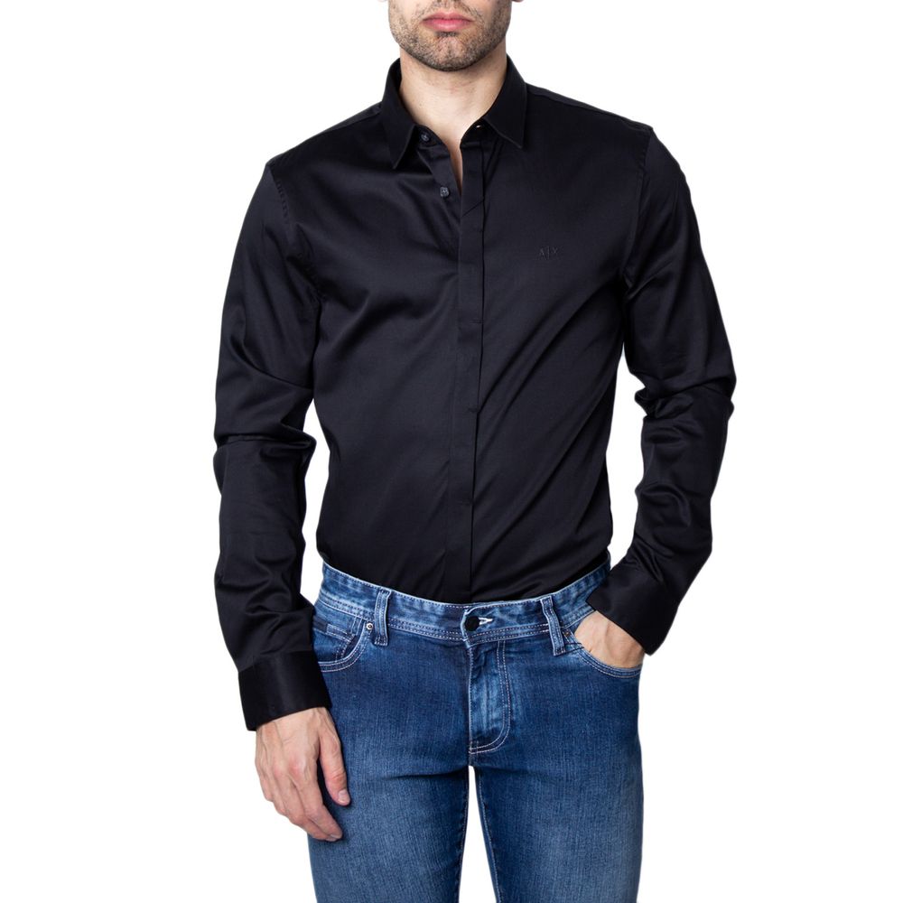 

Черная хлопковая рубашка Armani Exchange