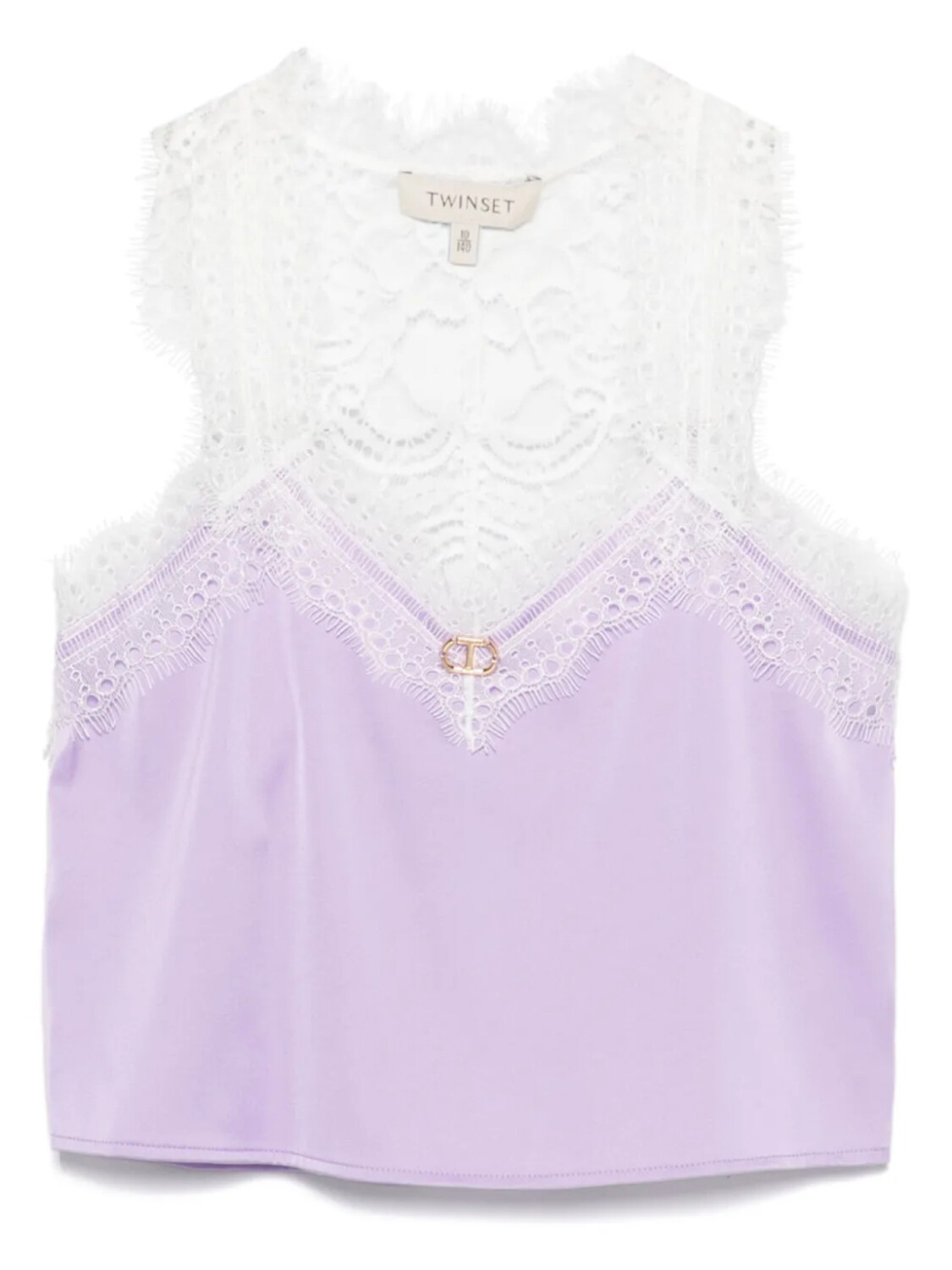 

TWINSET Kids топ с кружевной отделкой, фиолетовый