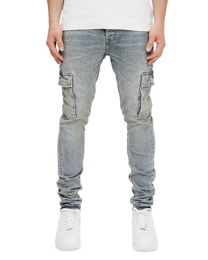 

Карго джинсы Pumice Skinny в светло-индиго Purple Brand, синий