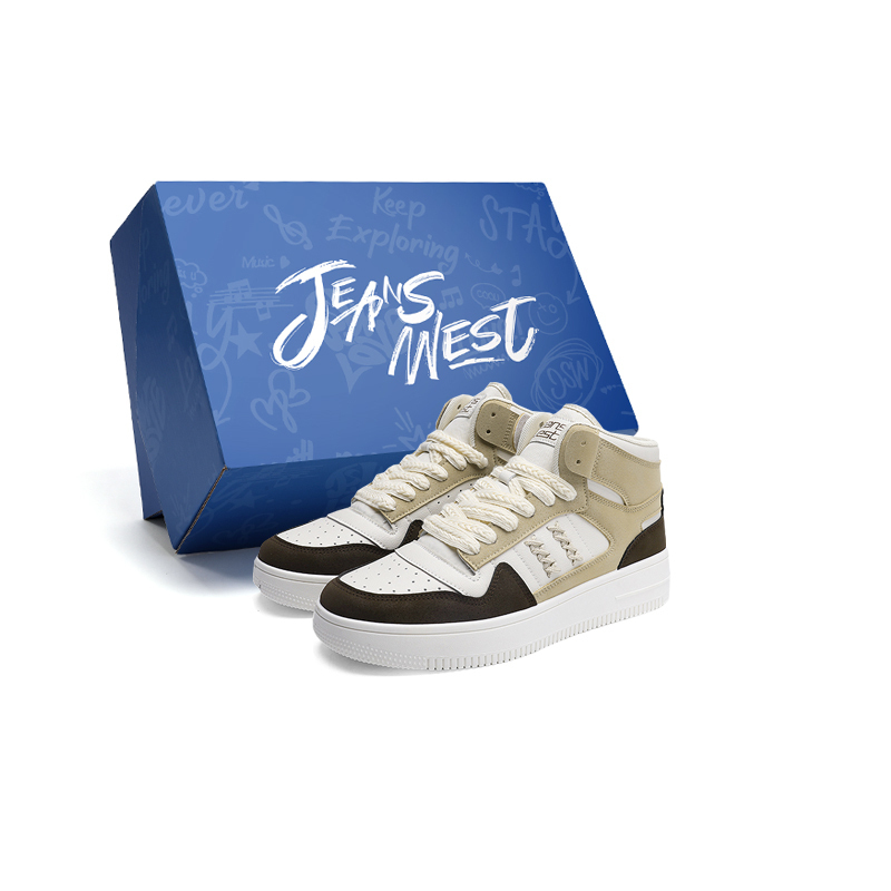 

JEANSWEST Aurora Breeze Освежающие высокие скейтерские кроссовки унисекс бело-коричневые, цвет White Brown