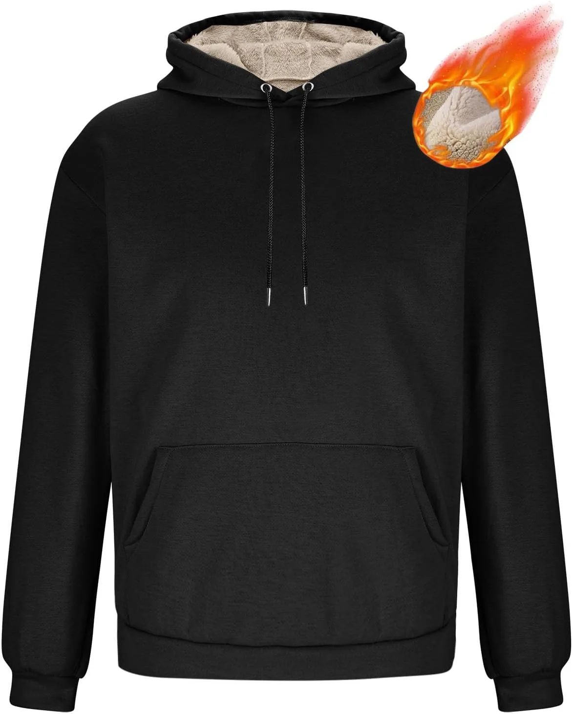 Толстовка с капюшоном для мужчин, Sherpa, с карманом, Oversized — фото 3