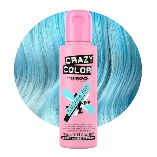 

Крем-краска для волос CRAZY COLOR № 63 - Bubblegum Blue - 100 мл