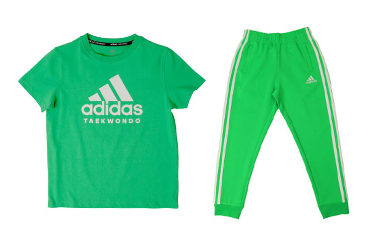 

Детская повседневная спортивная одежда Adidas, зеленый/белый