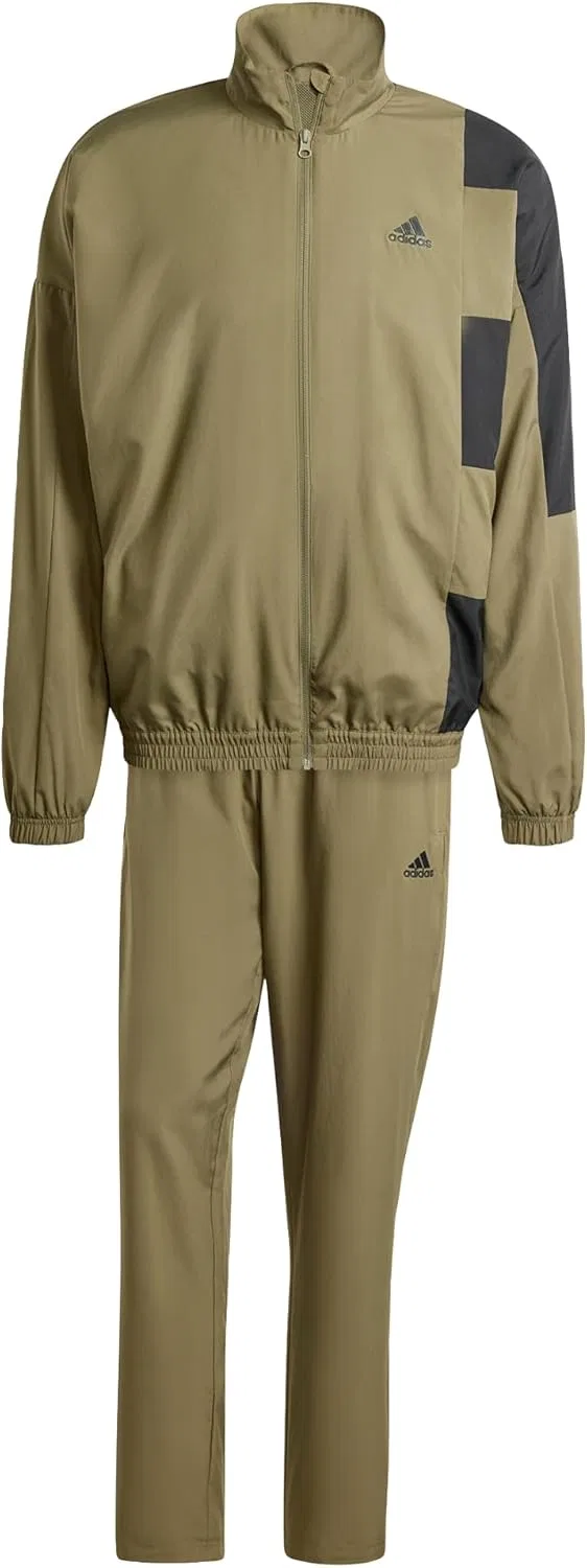 Спортивный костюм Colorblock, adidas, Olive Strata / Black