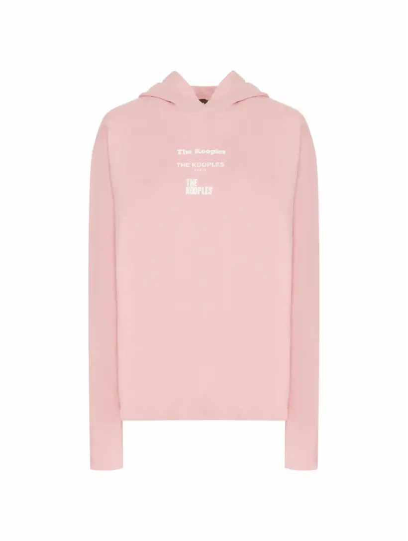

Хлопковое худи с логотипом The Kooples, розовый