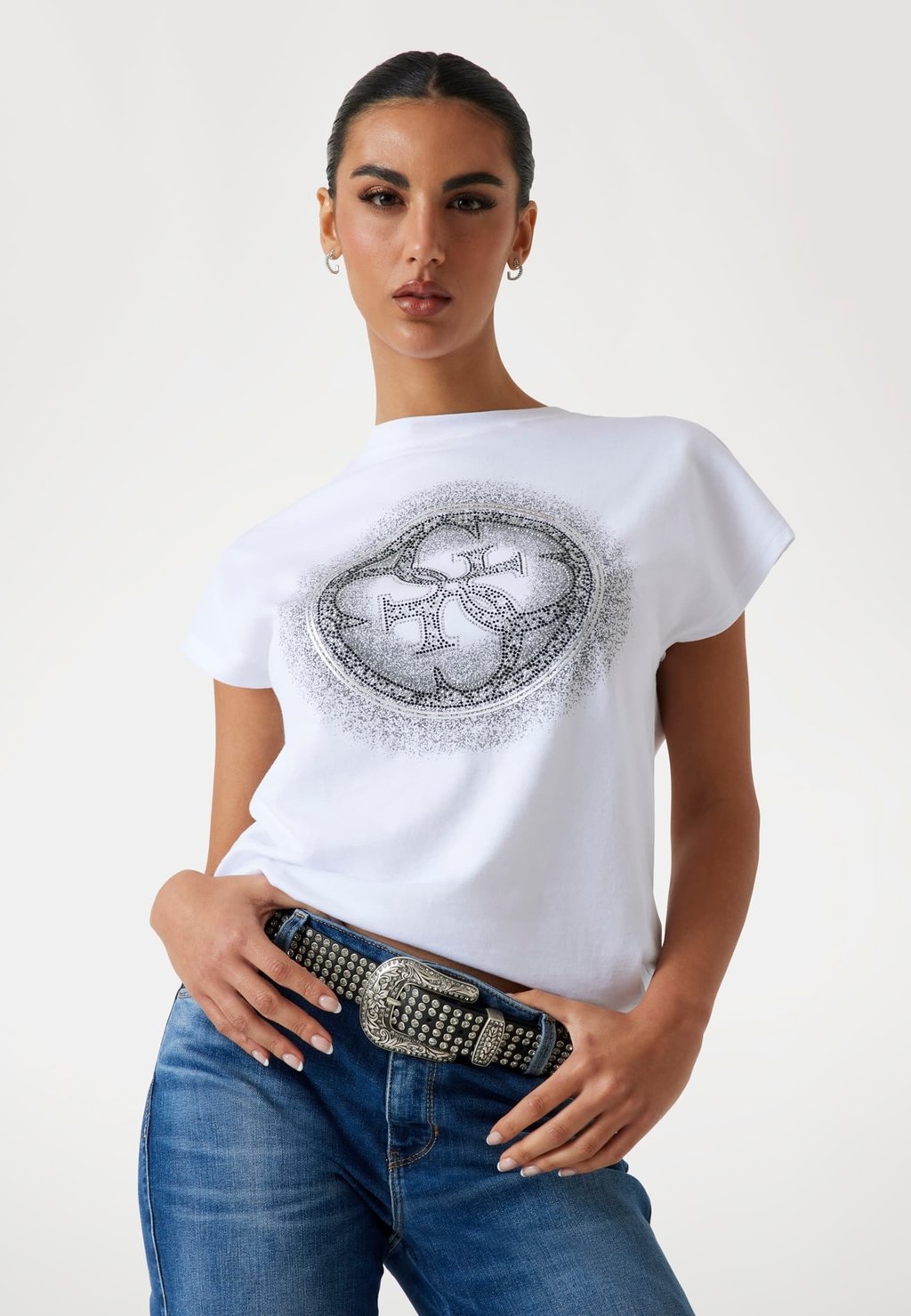 

Футболка с принтом SLIM FIT 4G LOGO Guess, белый