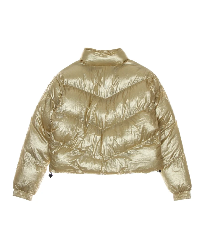 

Золотистая пуховая куртка с застежкой-молнией в виде монеты. Karl Kani, желтый