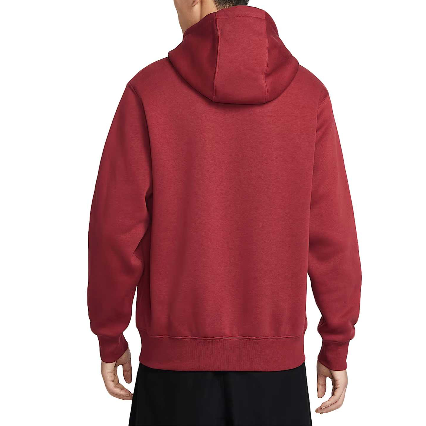 Nike Спортивный клуб Толстовки Мужские Dark Team Red/Dark Team Red/Light Khaki С капюшоном Умеренная Обычная — фото 3