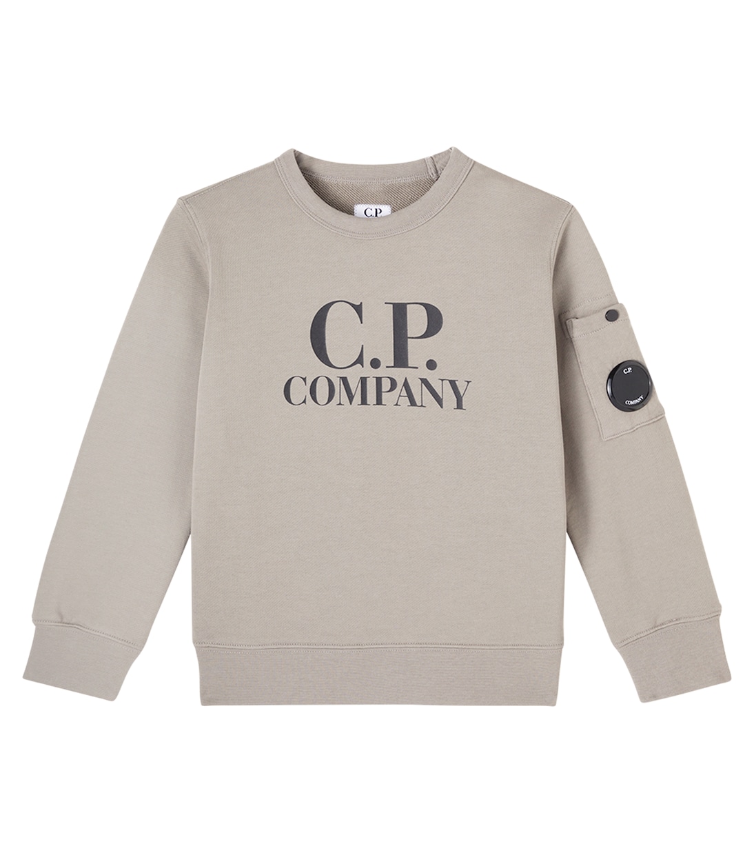 

Хлопковый свитшот с логотипом C.P. Company Kids, Taupe Grey