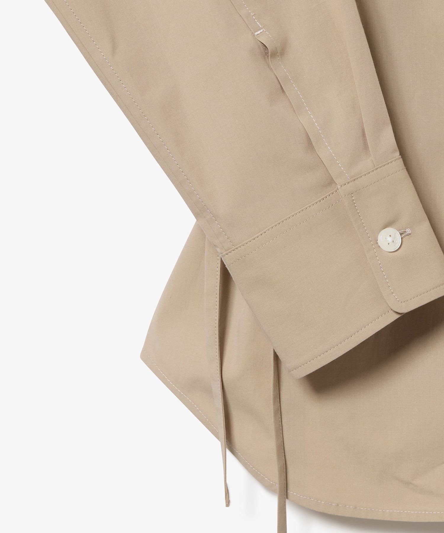 Рубашка LACOSTE Beige с длинными рукавами и лентами — фото 4