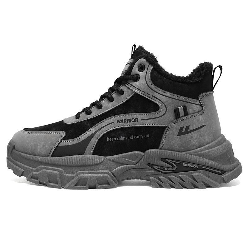 

Утепленные износостойкие высокие мужские снежные ботинки Crew WARRIOR, серый черный