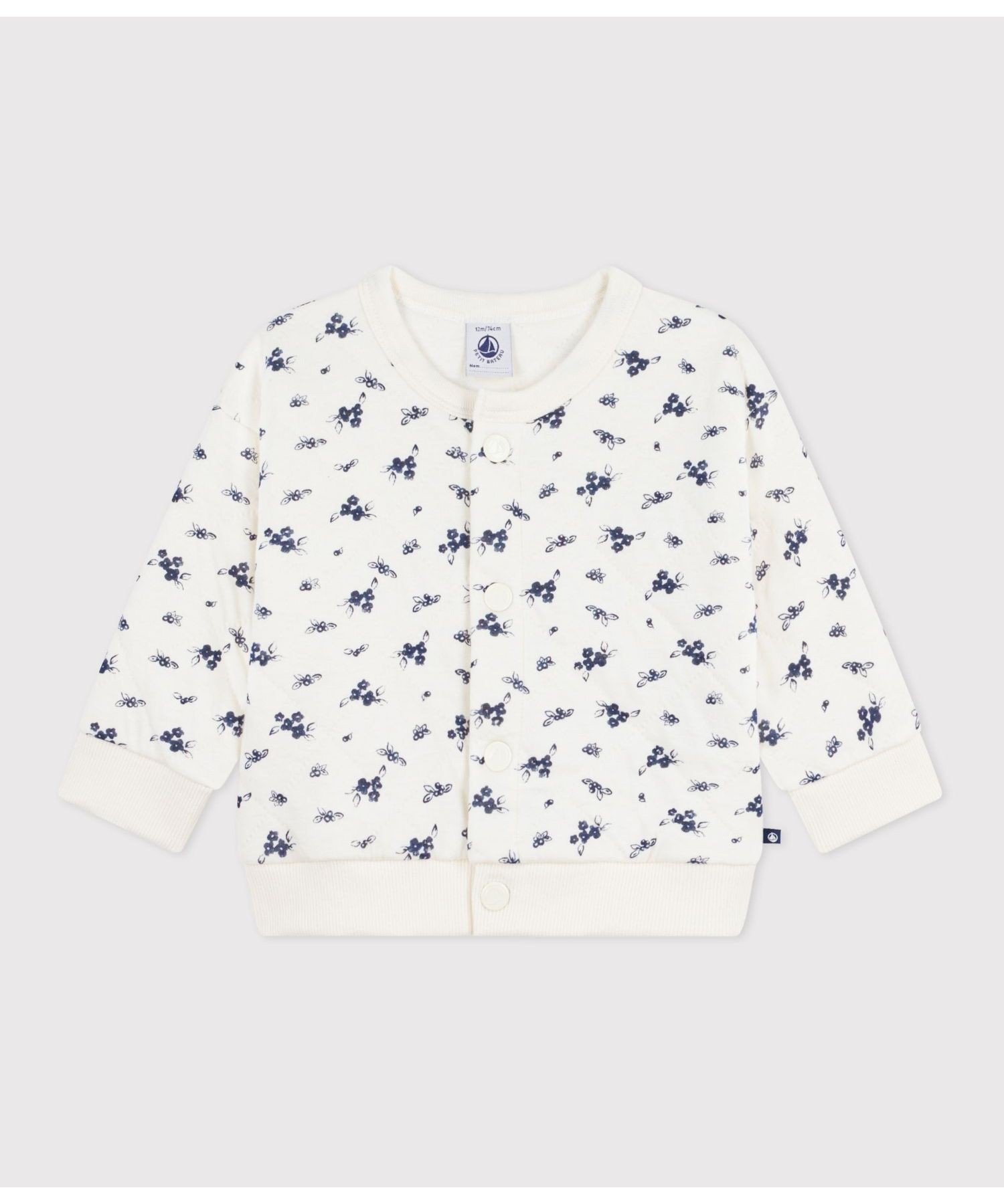 Кардиган PETIT BATEAU, Off-white/blue — фото 3