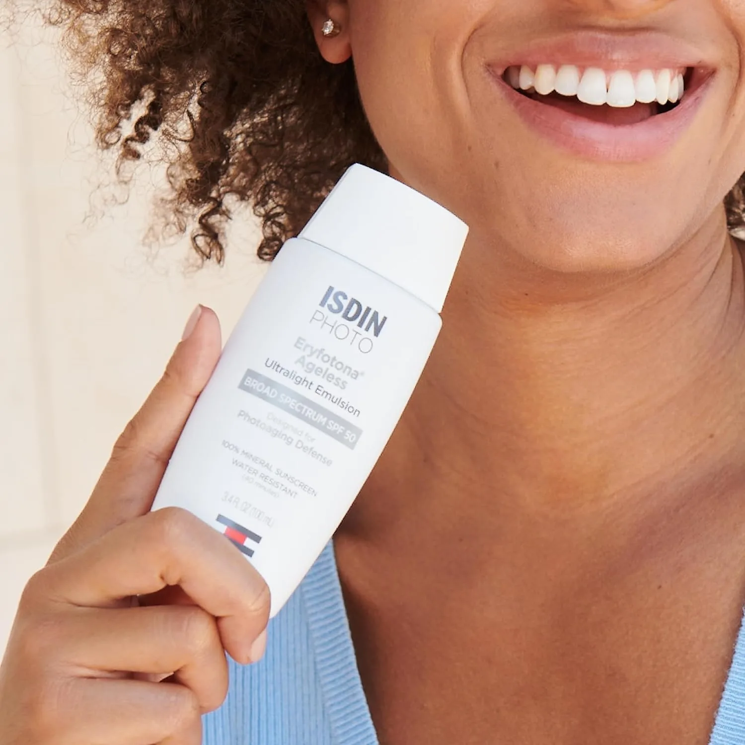 ISDIN Eryfotona Ageless тонированный минеральный солнцезащитный крем для лица SPF 50 с оксидом цинка, DNA Repairsomes и витамином E, универсальный оттенок 100 мл (1 шт.), White — фото 2