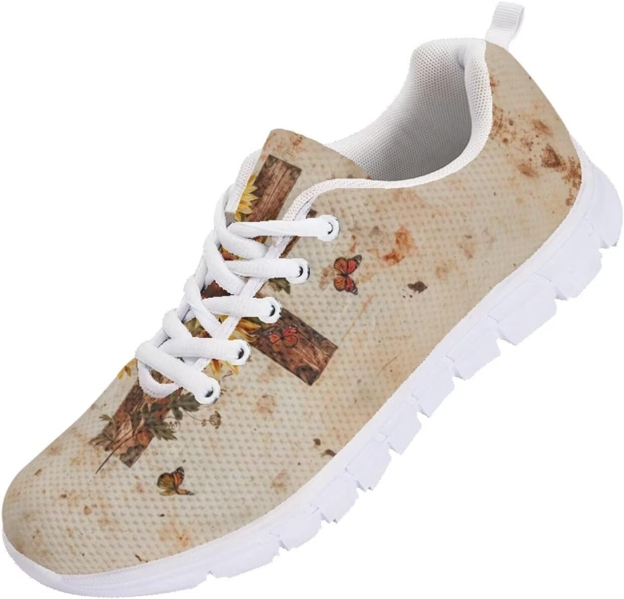 

Мужские кроссовки Funnydude Funny Print для осенних прогулок, удобные с дышащей сеткой, Sunflower Cross