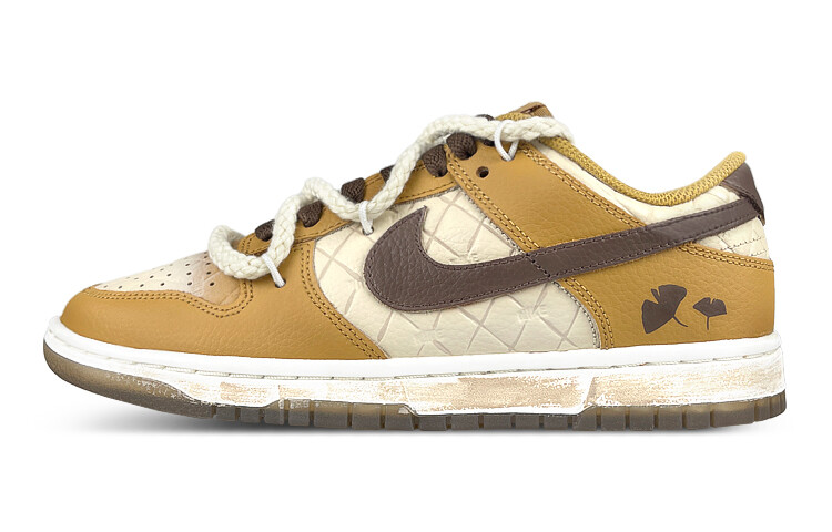

Кроссовки Nike Dunk Skateboard Shoes Women's Low-Top Beige Brown/Yellow