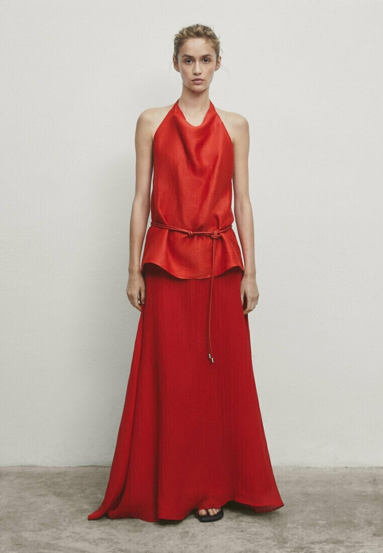 

Блузка Open Back Halter Massimo Dutti, красная