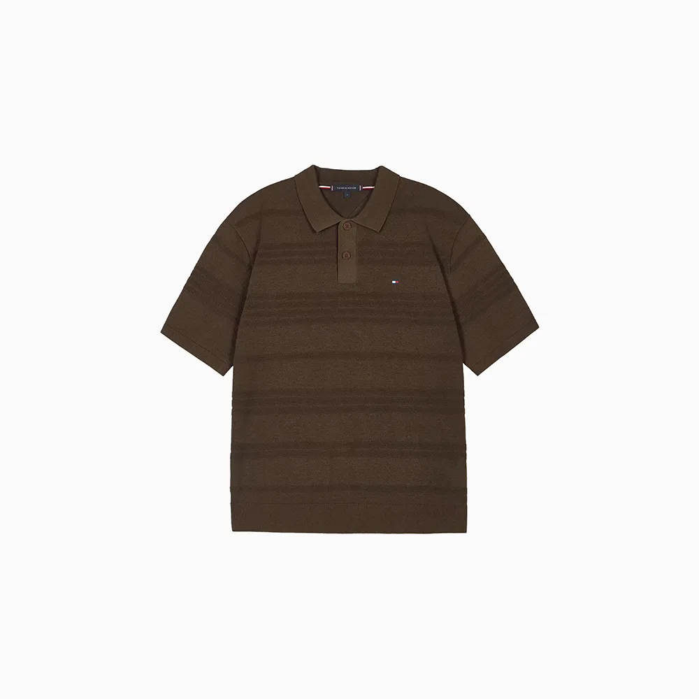 Мужская коричневая футболка-поло из смесового хлопка от Tommy Hilfiger — фото 2