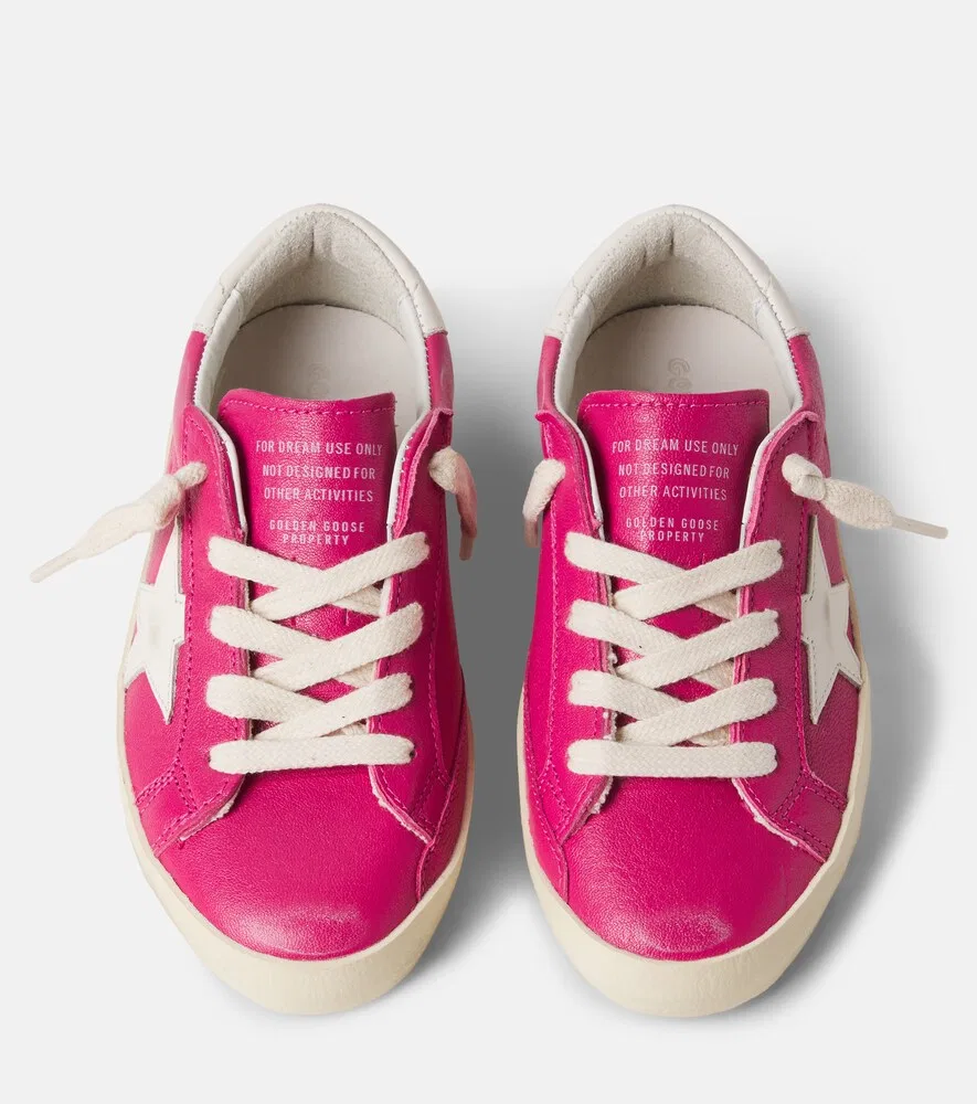 Кожаные кроссовки Super-Star Golden Goose Kids, розовый — фото 4