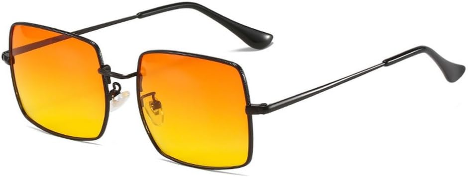 

Модные солнцезащитные очки для мужчин, винтажные металлические солнцезащитные очки для женщин, ретро-очки для путешествий с защитой от УФ-излучения UV400 TKKTLLT, C3black-orangeyellow