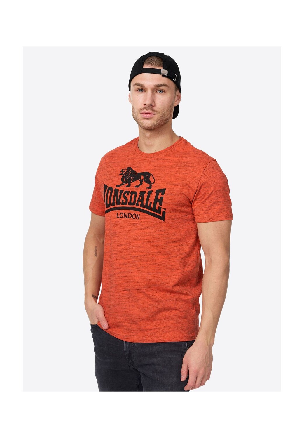 

Мужская футболка обычного кроя GARGRAVE LONSDALE, цвет Marl Orange/black