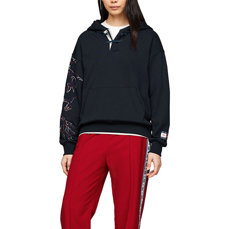 Совместная модель Clot X CLOT, толстовка унисекс, темно-синяя Tommy Hilfiger, темно-синий — фото 4