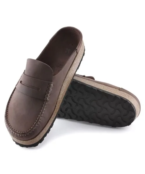 Мужские мокасины из нубука Naples BIRKENSTOCK тёмно-коричневые — фото 2