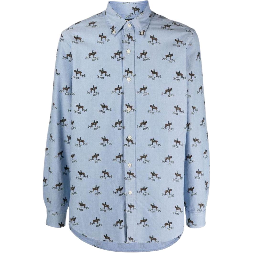 

Рубашка с винтажным конным принтом Polo Ralph Lauren, синий