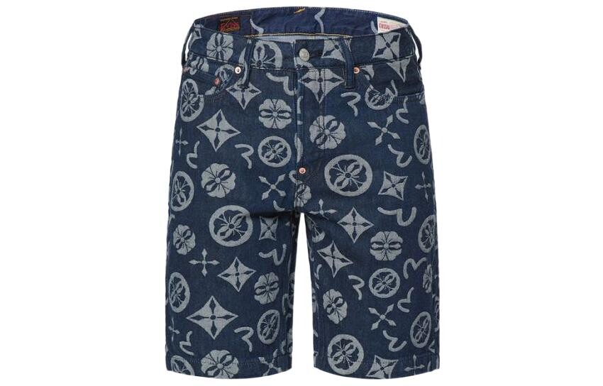 

Джинсовые шорты мужские джинсовые синие Evisu, синий