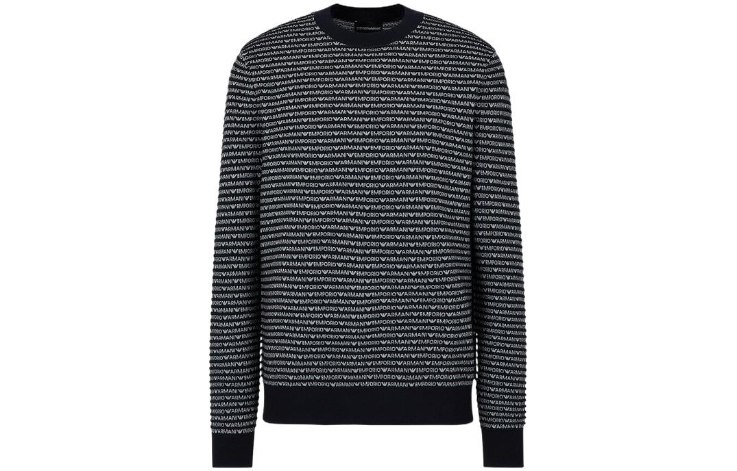 

Свитер с интарсией логотипа EMPORIO ARMANI, синий