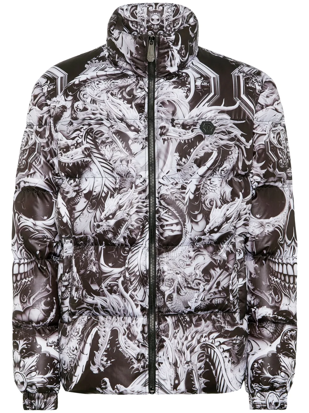 

Пуховик Skull Philipp Plein, черный