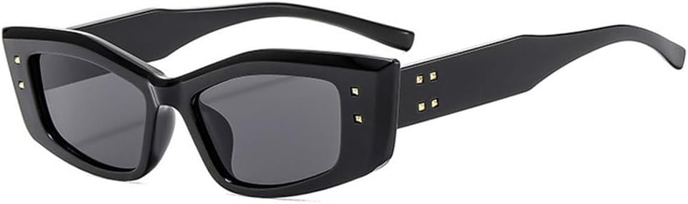 

Популярные модные солнцезащитные очки для женщин в стиле ретро с градиентным переходом, защита от УФ-излучения UV400, модные женские солнцезащитные очки с заклепками, черные очки TKKTLLT, Black-black