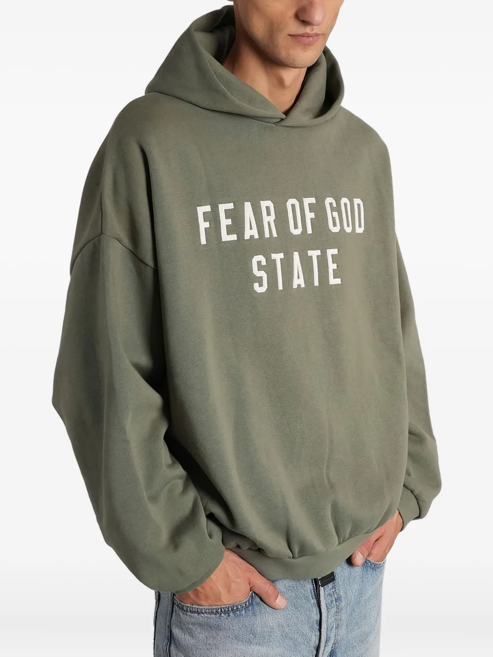 Худи с логотипом Fear Of God Essentials, зеленый — фото 3