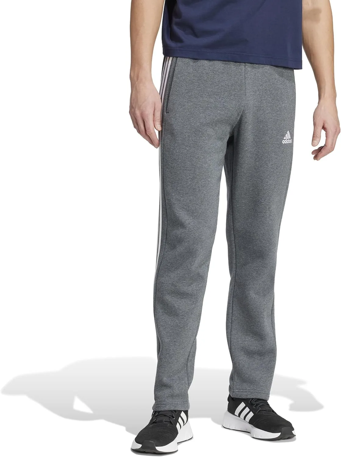 Мужские трикотажные брюки Adidas Essentials 3-Stripes Regular, темно-серый