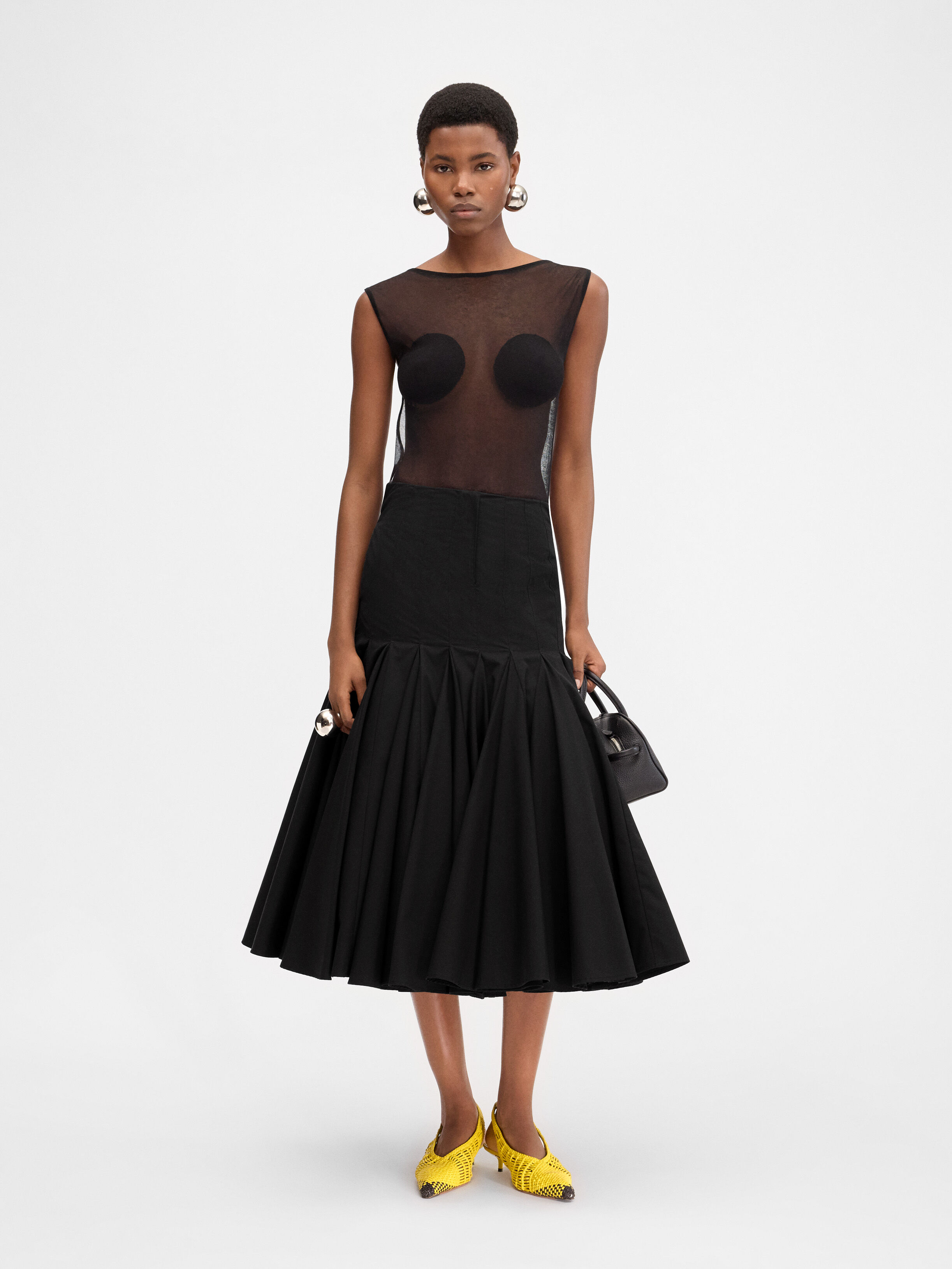 

Расклешенная юбка миди JACQUEMUS The Agave skirt, черный
