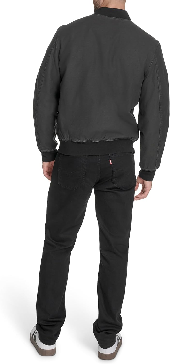 Легкая мужская куртка-бомбер Levi's MA-1 Flight на молнии, Charcoal Cotton — фото 4