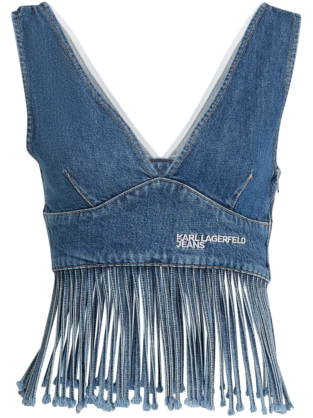 

Джинсовый топ с бахромой Karl Lagerfeld Jeans, синий