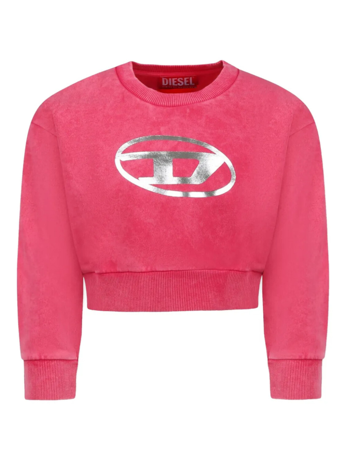 

Укороченная толстовка с логотипом Diesel Kids, розовый