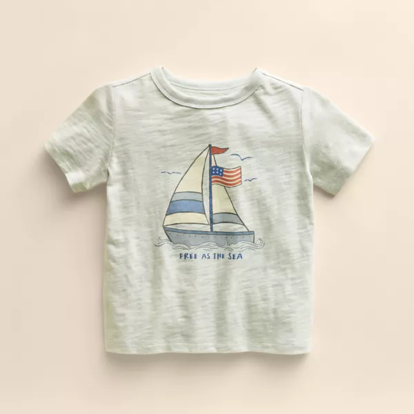 

Органик футболка для малышей Little Co. By Lauren Conrad, цвет blue sailboat