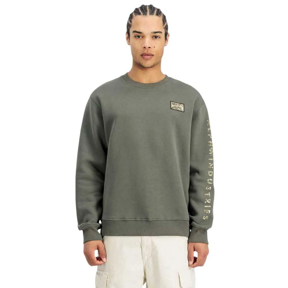 

Толстовка Alpha Industries Camo Sleeve, зеленый