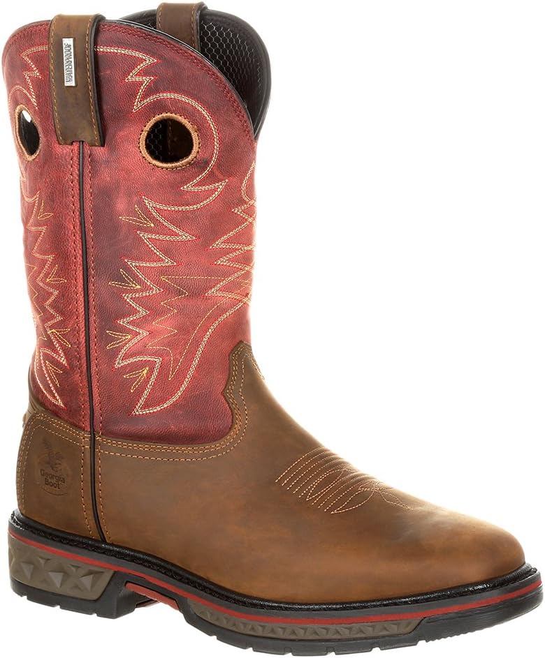 Мужские водонепроницаемые сапоги Georgia Boot Carbo-Tec с надеванием, 12 Wide Brown and Red — фото 2