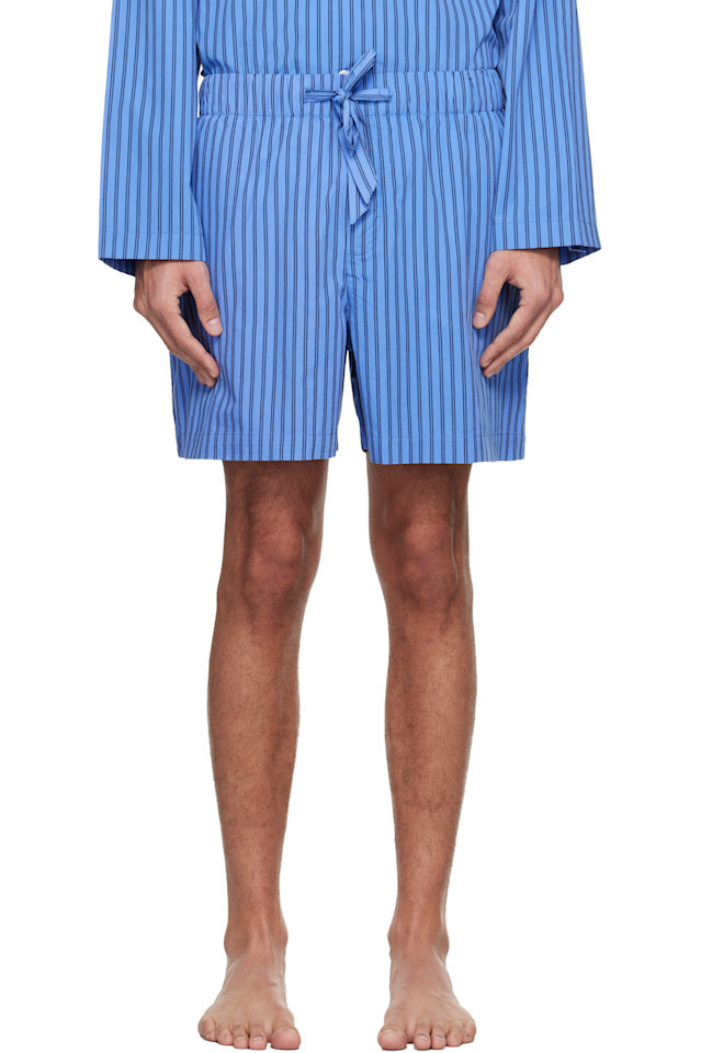 

Tekla Пижамные шорты из поплина сине-черного цвета