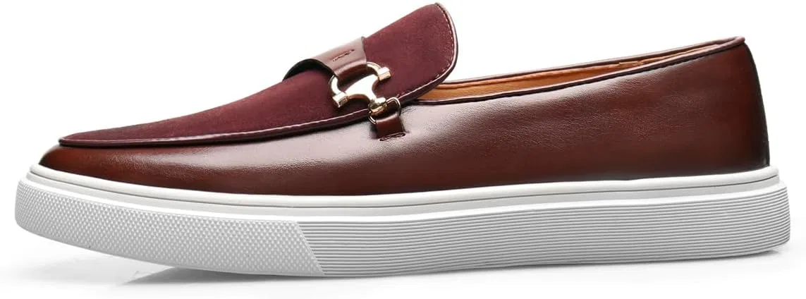 Лоферы мужские с логотипом Horsebit, бренд British Style, модель Driving Moccasins, коричневый SJIUTLYUE — фото 4