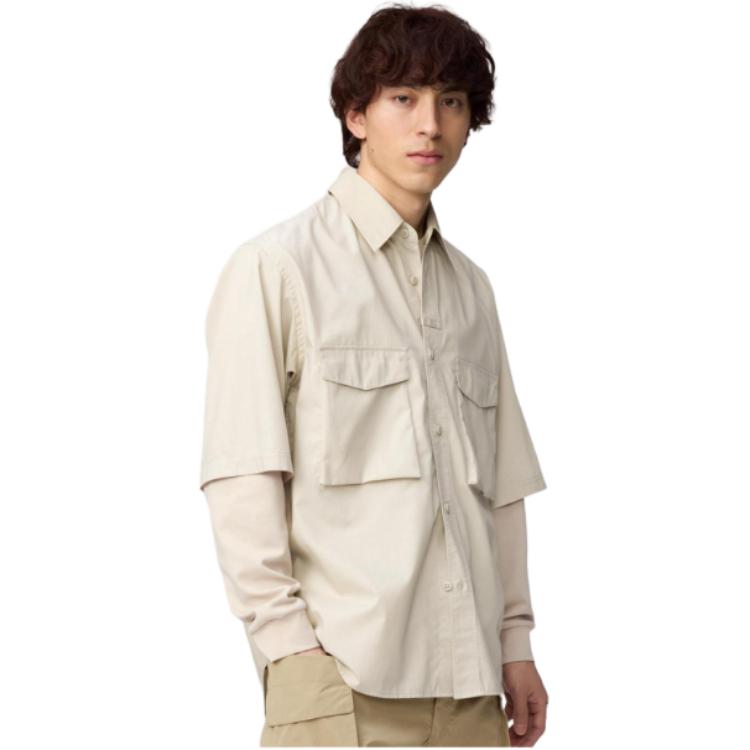 UNIQLO Рубашка U Collection SS25 мужская темно-бежевая — фото 3